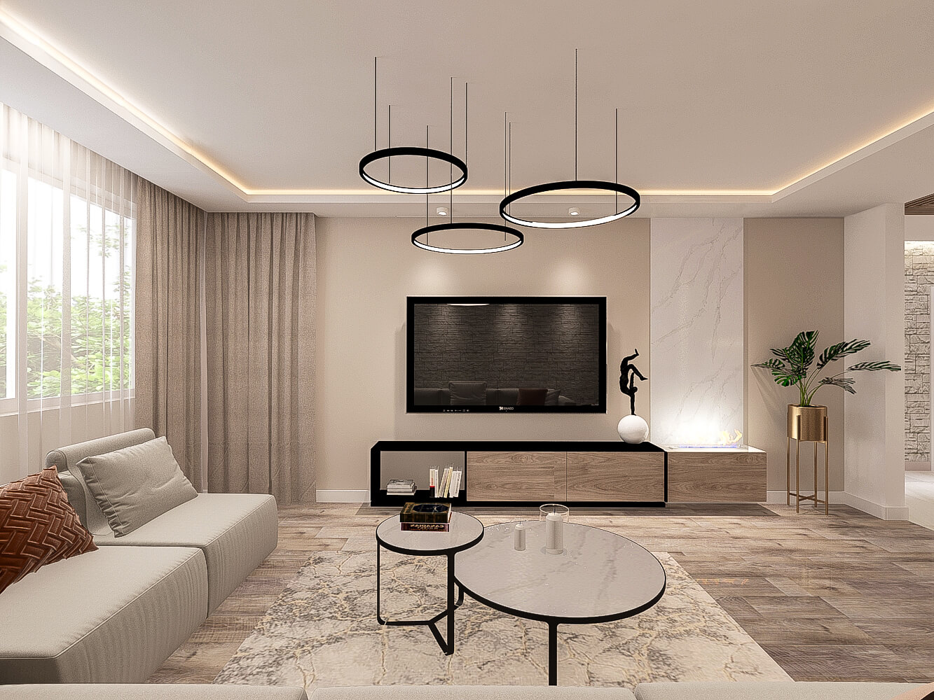 3D Project of a modern living room
