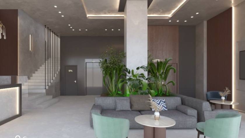 Interior of Reception and Lobby of Antola Hotel